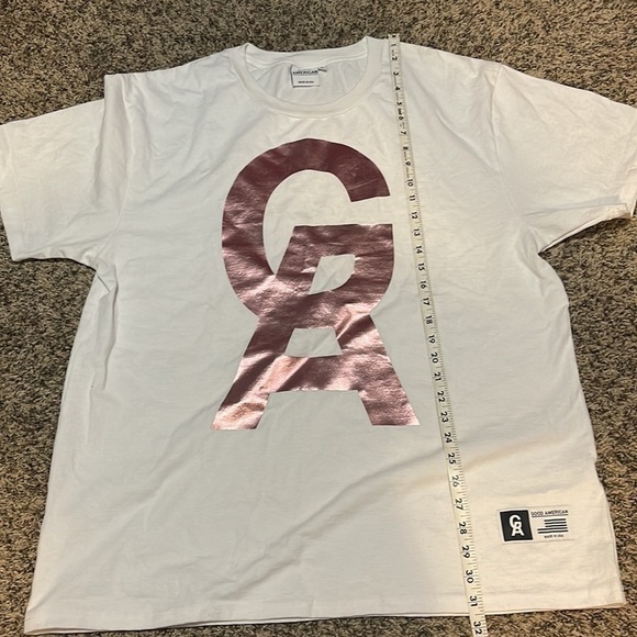GOOD AMERICAN Rose Gold White Goodies Icon Tee 2/3 XL - Picture 10 of 10